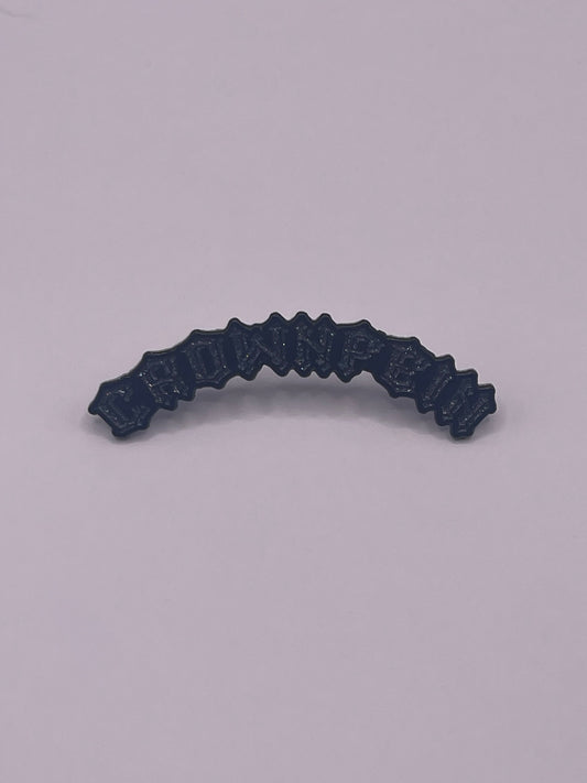 Crown Fein Script Pin "Blackout"
